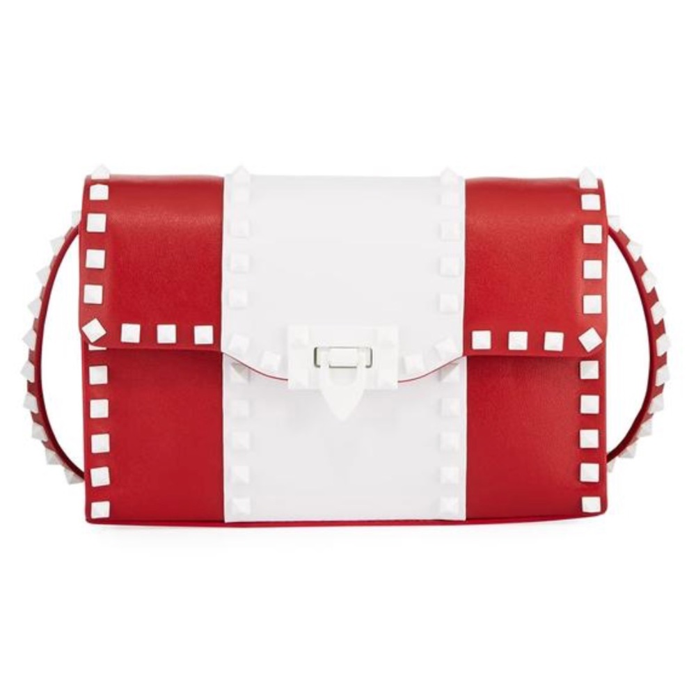 Valentino Garavani Free Rockstud Red White Bag